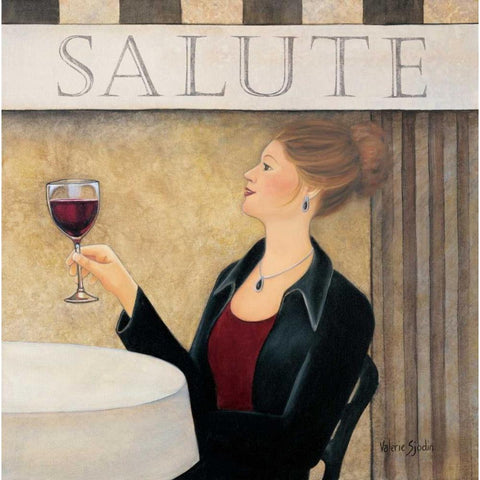 Salute II Black Modern Wood Framed Art Print with Double Matting by Sjodin, Valerie