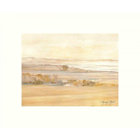 Waterville Wheat Fields Black Modern Wood Framed Art Print with Double Matting by Sheler, Sammy