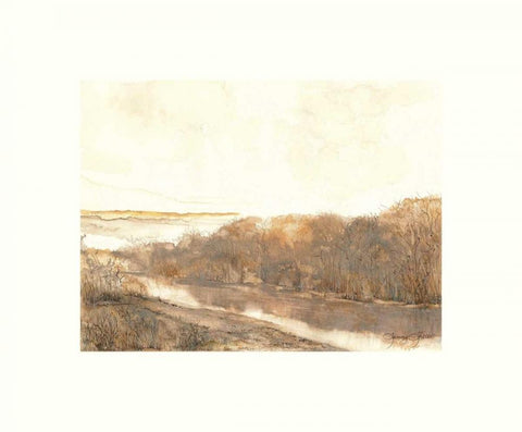 Mission Creek Black Ornate Wood Framed Art Print with Double Matting by Sheler, Sammy