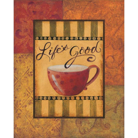 Lifes Good White Modern Wood Framed Art Print by Smith, Pamela