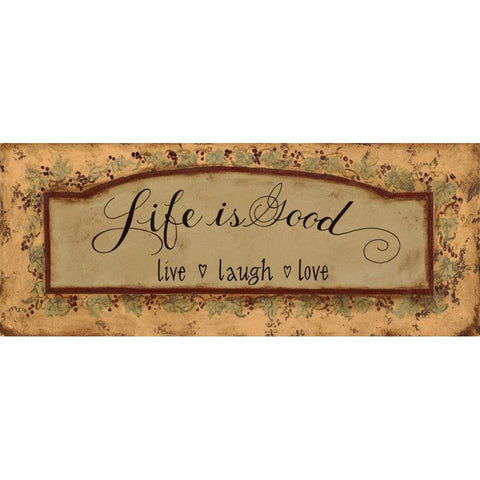 Life is Good Gold Ornate Wood Framed Art Print with Double Matting by Smith, Pamela