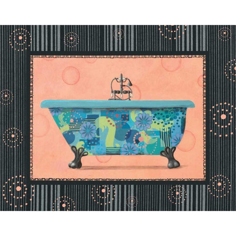 Retro Tub II Black Modern Wood Framed Art Print with Double Matting by Smith, Pamela