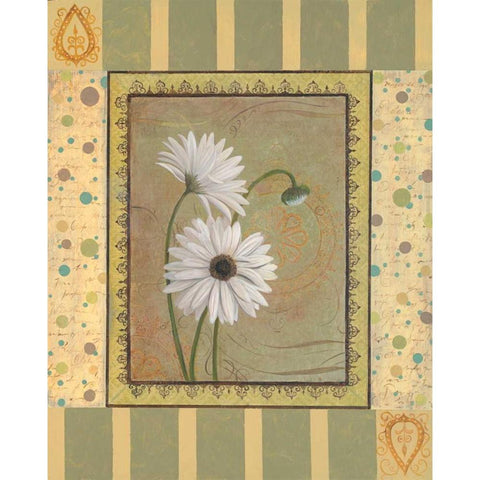 Daisies White Modern Wood Framed Art Print by Smith, Pamela