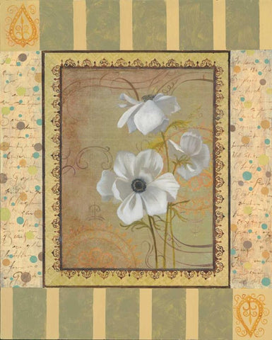 Anemones Black Ornate Wood Framed Art Print with Double Matting by Smith, Pamela