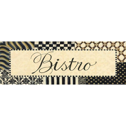 Bistro Black Modern Wood Framed Art Print with Double Matting by Smith, Pamela