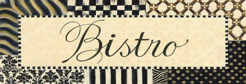 Bistro Black Ornate Wood Framed Art Print with Double Matting by Smith, Pamela