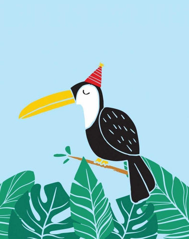 Tropical Bird II White Modern Wood Framed Art Print with Double Matting by Serna, Isabel