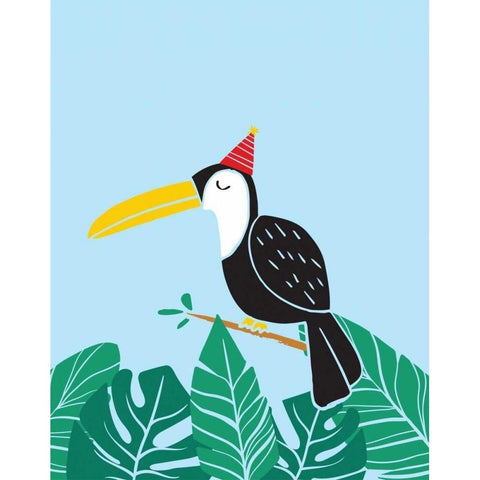 Tropical Bird II Black Modern Wood Framed Art Print with Double Matting by Serna, Isabel