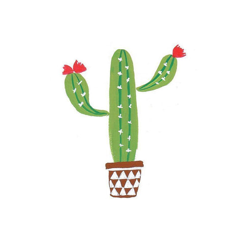 Cactus II Black Modern Wood Framed Art Print with Double Matting by Serna, Isabel