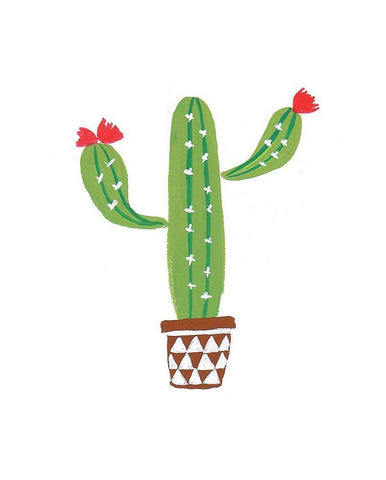 Cactus II Black Ornate Wood Framed Art Print with Double Matting by Serna, Isabel