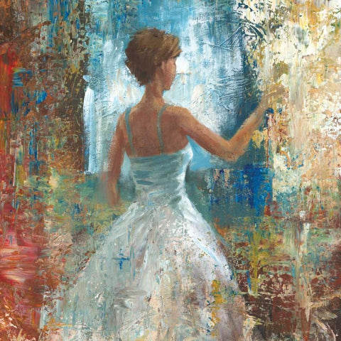 Lady in Waiting White Modern Wood Framed Art Print by Saunders, Michael