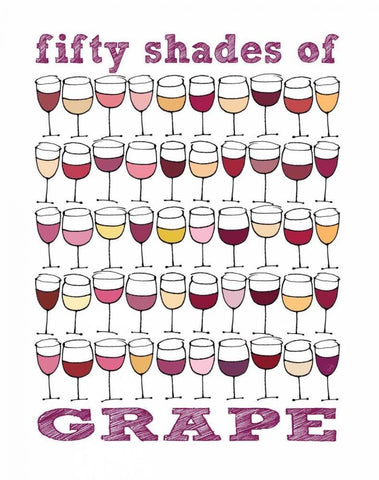 Fifty Shades of Grape White Modern Wood Framed Art Print with Double Matting by Sosik, Jennifer