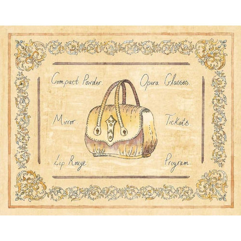 Opera Purse White Modern Wood Framed Art Print by Schippel, Banafshe