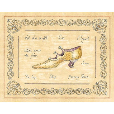 Dancing Shoe Black Modern Wood Framed Art Print with Double Matting by Schippel, Banafshe