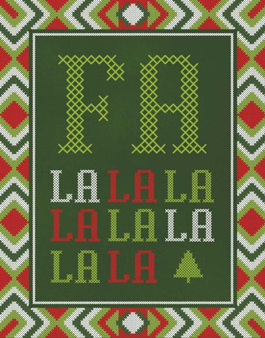 Fa La La La La Black Ornate Wood Framed Art Print with Double Matting by Sta Teresa, Ashley