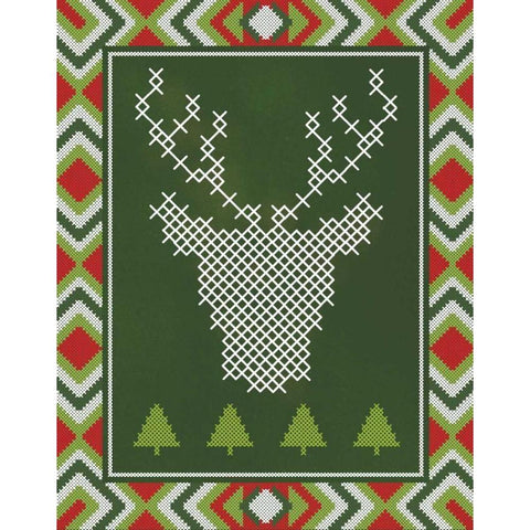 Deer Stitch Black Modern Wood Framed Art Print with Double Matting by Sta Teresa, Ashley