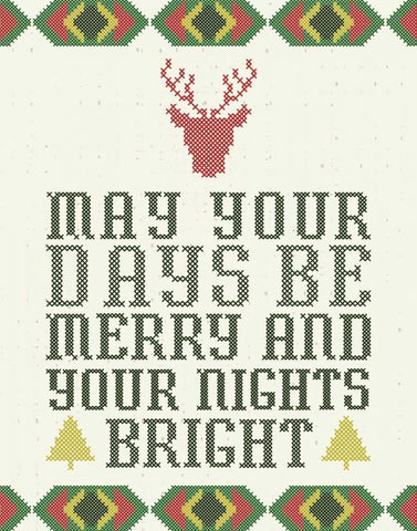 Merry and Bright Black Ornate Wood Framed Art Print with Double Matting by Sta Teresa, Ashley