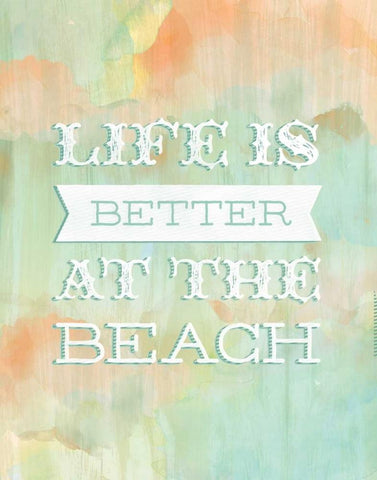 Life Beach White Modern Wood Framed Art Print with Double Matting by Sta Teresa, Ashley