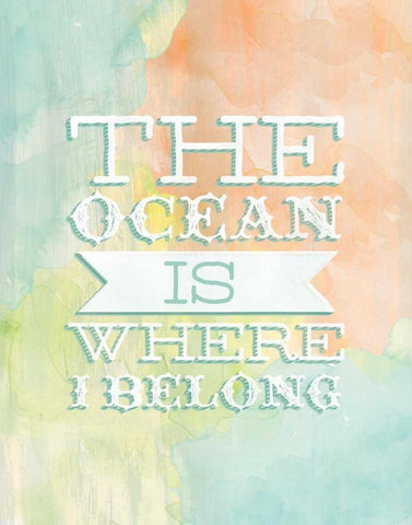 Ocean Belong White Modern Wood Framed Art Print with Double Matting by Sta Teresa, Ashley