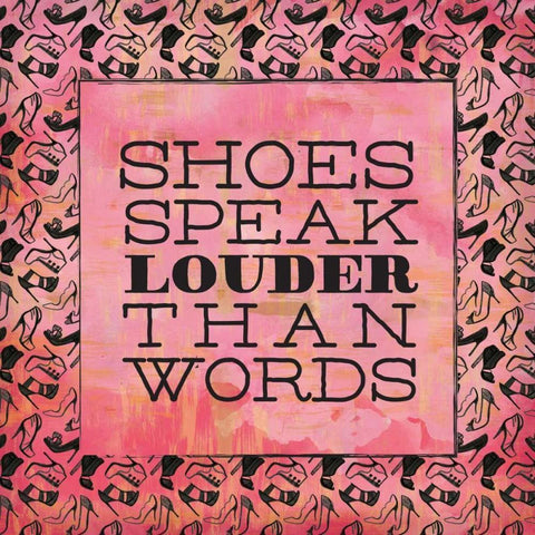 Shoes Speak Black Modern Wood Framed Art Print with Double Matting by Sta Teresa, Ashley