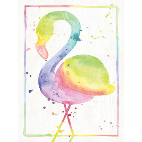 Flamingo Sunrise Black Modern Wood Framed Art Print with Double Matting by Sta Teresa, Ashley