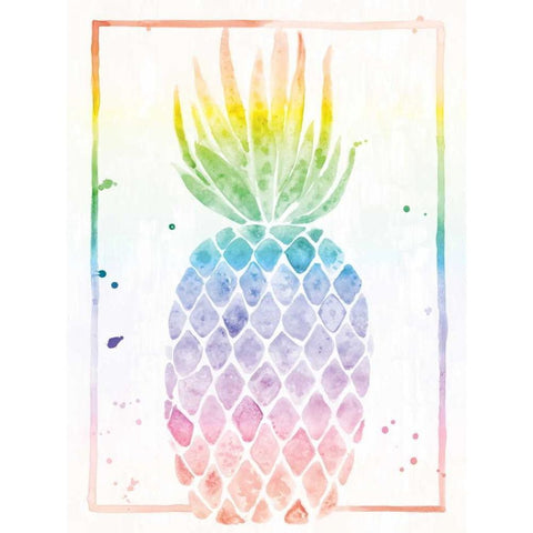 Pineapple Sunrise White Modern Wood Framed Art Print by Sta Teresa, Ashley