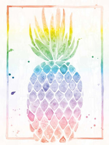 Pineapple Sunrise White Modern Wood Framed Art Print with Double Matting by Sta Teresa, Ashley