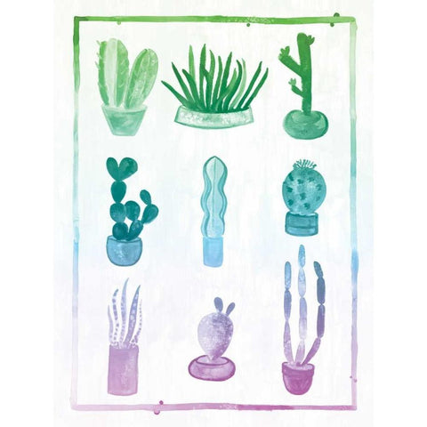 Ombre Cactus Gold Ornate Wood Framed Art Print with Double Matting by Sta Teresa, Ashley
