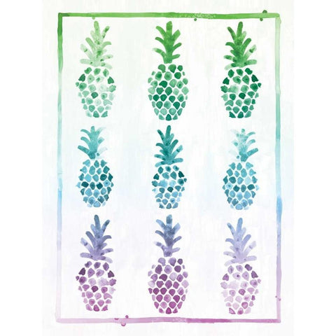 Ombre Pineapple White Modern Wood Framed Art Print by Sta Teresa, Ashley