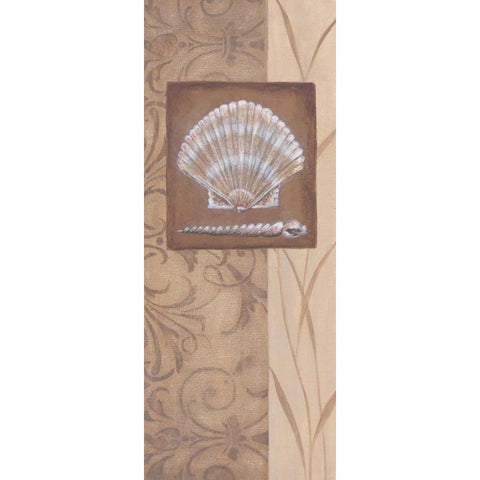 Sand Shell II Gold Ornate Wood Framed Art Print with Double Matting by 3 Bamboo Studio