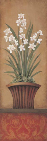 Paperwhites II White Modern Wood Framed Art Print with Double Matting by 3 Bamboo Studio