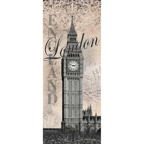 Big Ben Black Modern Wood Framed Art Print with Double Matting by Williams, Todd