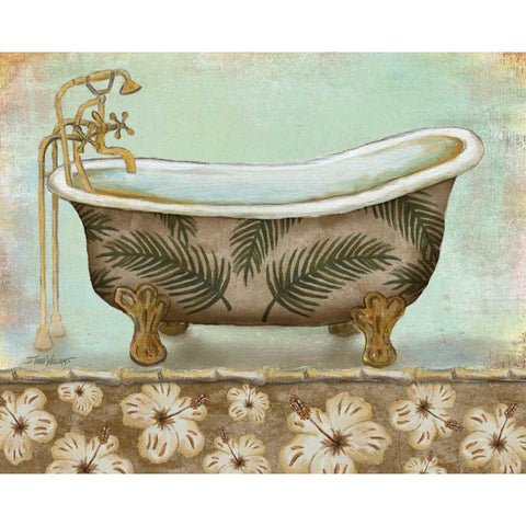 Tropical Bath I White Modern Wood Framed Art Print by Williams, Todd