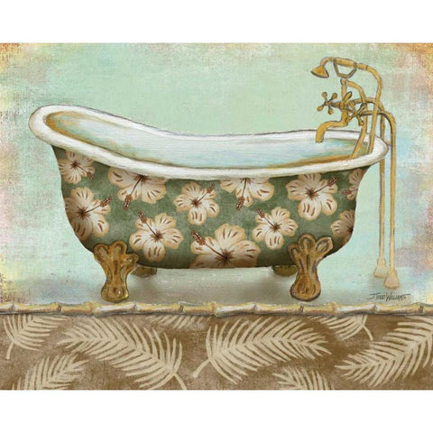 Tropical Bath II White Modern Wood Framed Art Print by Williams, Todd