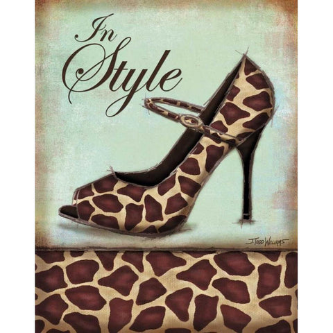 Giraffe Shoe Black Modern Wood Framed Art Print with Double Matting by Williams, Todd