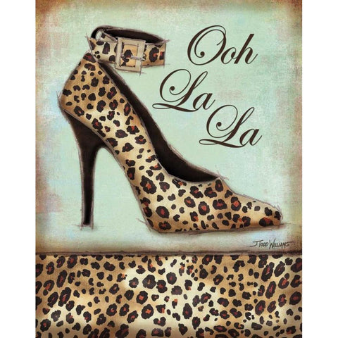 Leopard Shoe Black Modern Wood Framed Art Print with Double Matting by Williams, Todd