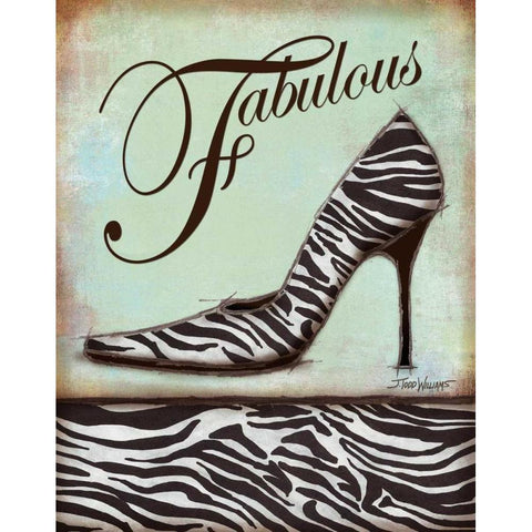 Zebra Shoe White Modern Wood Framed Art Print by Williams, Todd