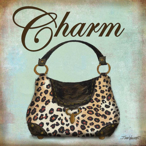 Leopard Purse White Modern Wood Framed Art Print by Williams, Todd