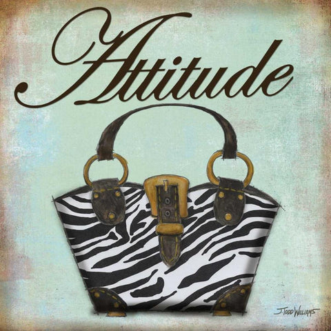 Zebra Purse Black Ornate Wood Framed Art Print with Double Matting by Williams, Todd