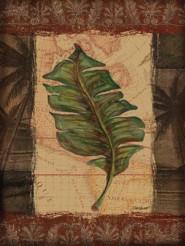 Tropical Leaf I White Modern Wood Framed Art Print with Double Matting by Williams, Todd