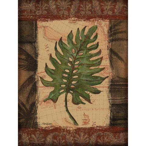 Tropical Leaf II Gold Ornate Wood Framed Art Print with Double Matting by Williams, Todd