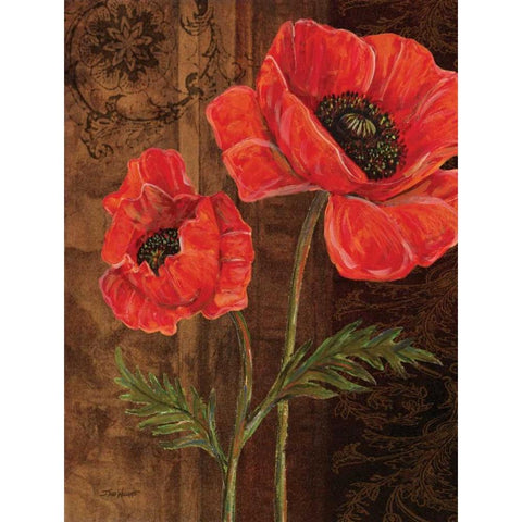 Poppy Portrait I Gold Ornate Wood Framed Art Print with Double Matting by Williams, Todd