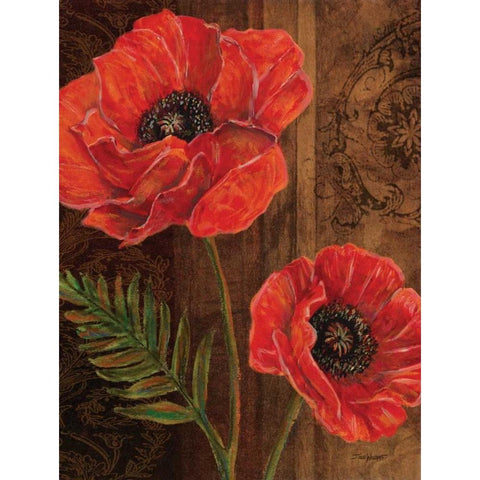 Poppy Portrait II Black Modern Wood Framed Art Print by Williams, Todd
