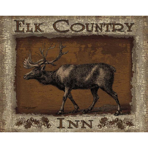 Elk Country White Modern Wood Framed Art Print by Williams, Todd