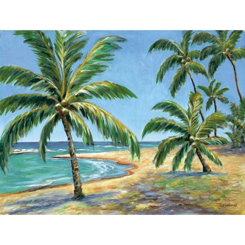 Tropical Beach Black Modern Wood Framed Art Print with Double Matting by Williams, Todd