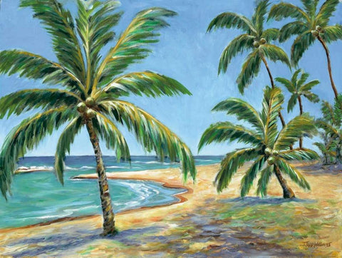 Tropical Beach Black Ornate Wood Framed Art Print with Double Matting by Williams, Todd