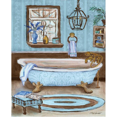 Tranquil Tub I Gold Ornate Wood Framed Art Print with Double Matting by Williams, Todd