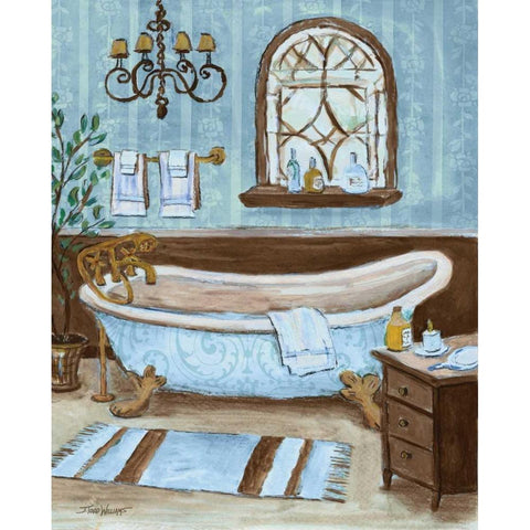 Tranquil Tub II Black Modern Wood Framed Art Print with Double Matting by Williams, Todd