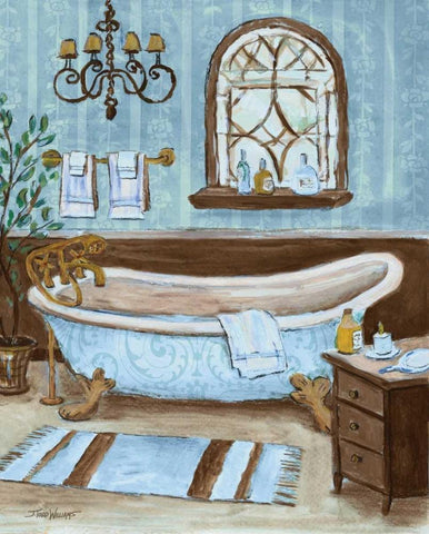 Tranquil Tub II Black Ornate Wood Framed Art Print with Double Matting by Williams, Todd