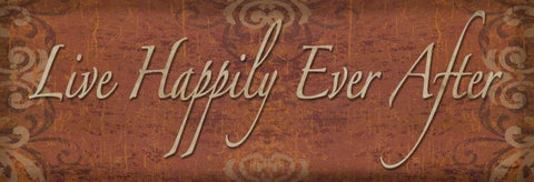 Live Happily Ever After White Modern Wood Framed Art Print with Double Matting by Williams, Todd